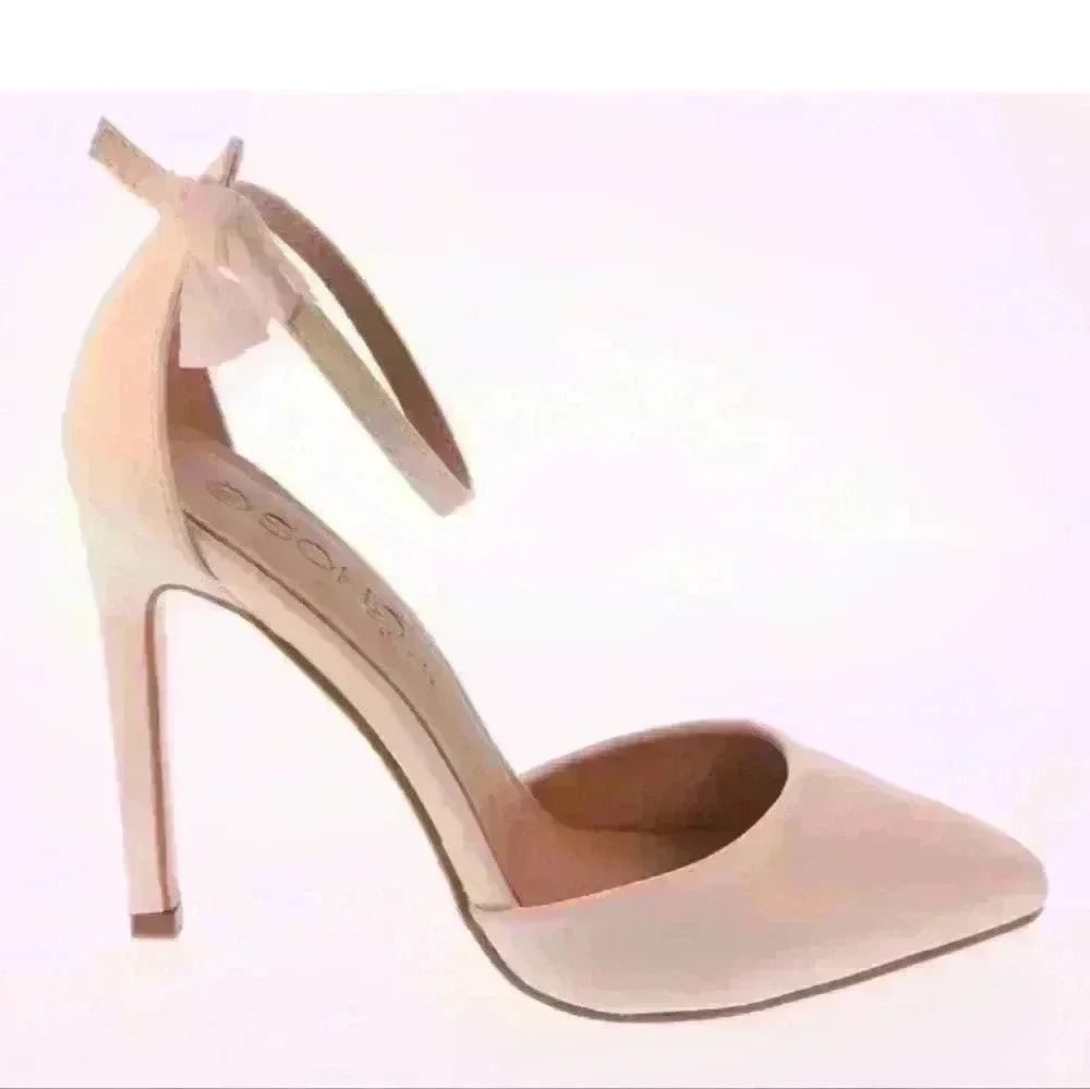 NEW NIB Soho Girls Kim-2 White Pointed Toe Ankle Strap Heel Sandal Sz 6 $60